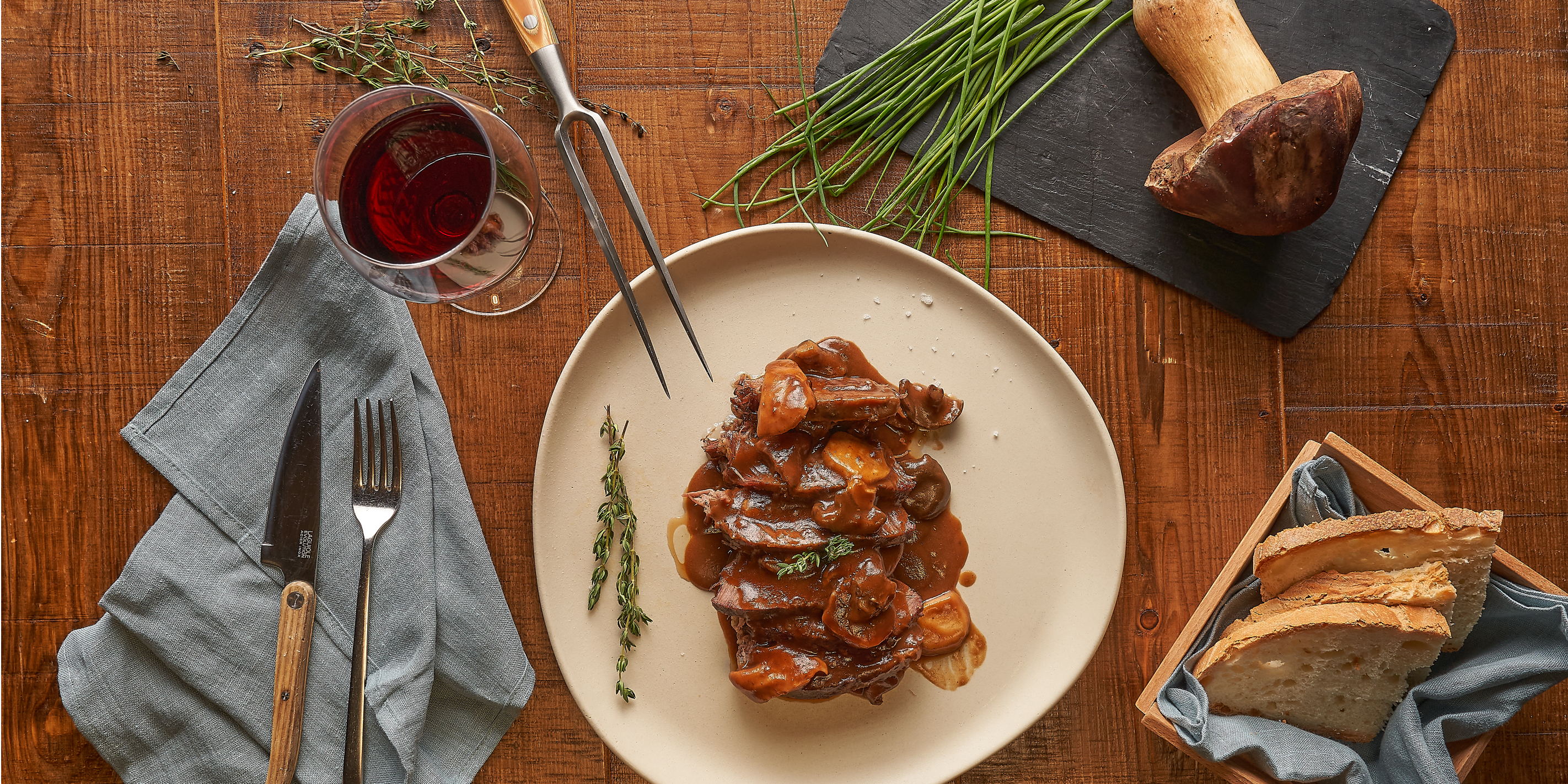 presa ibérica a baja temperatura con ragut de setas